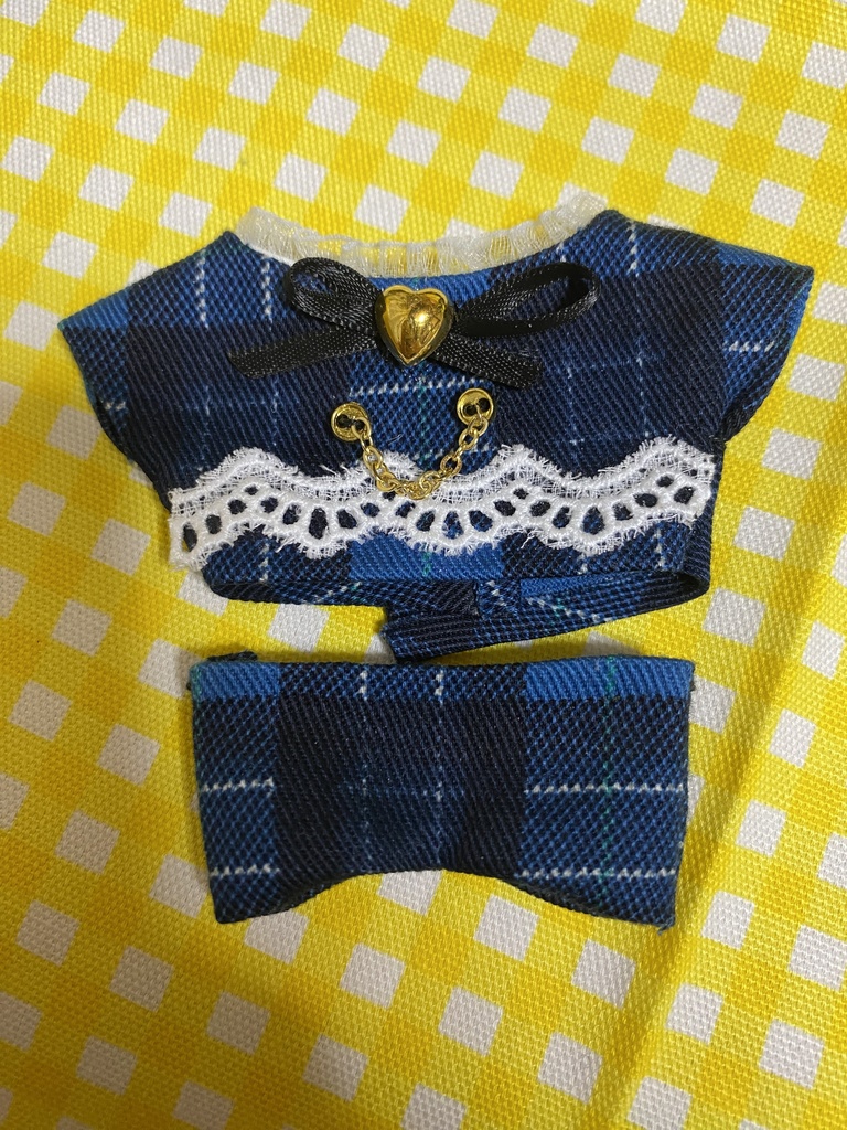 ちびぐるみ 帽子付きチェック柄セット