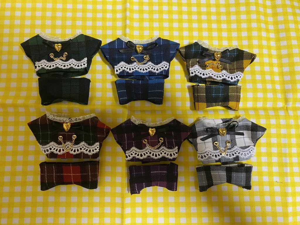 ちびぐるみ 帽子付きチェック柄セット 