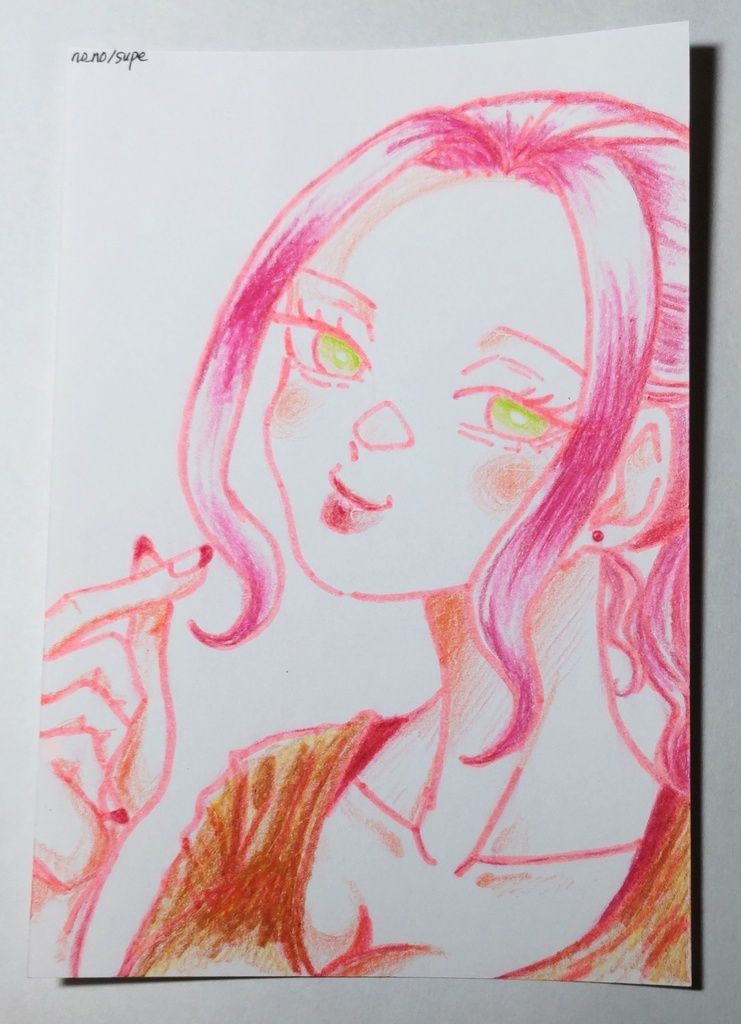 【原画/ポストカード】「指ハート」