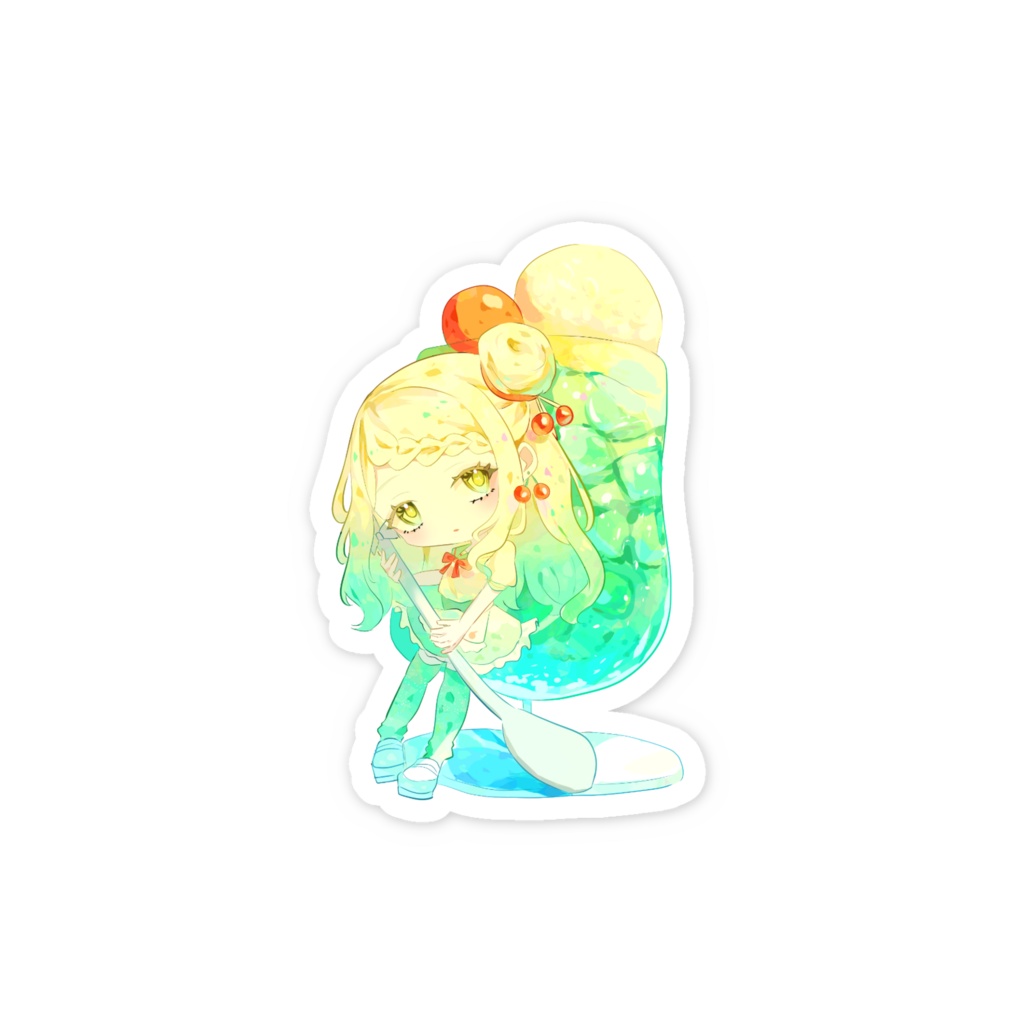 クリームソーダちゃんスマホステッカー🍒