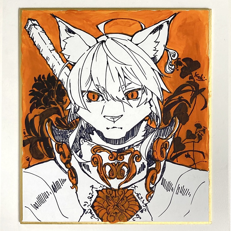 ミニ色紙（猫