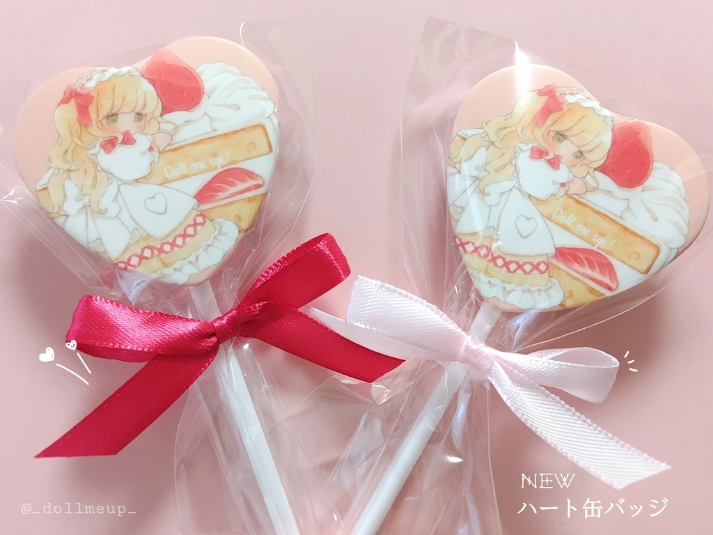 ハート缶バッジ