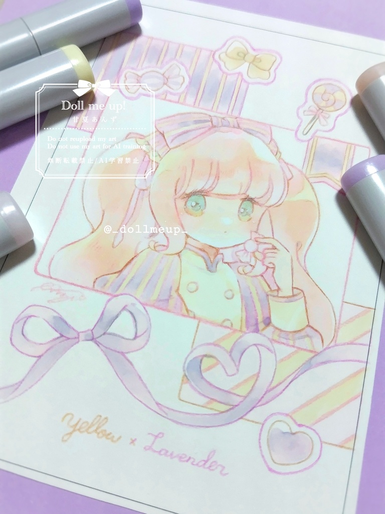 【6/16 22:00販売開始】はがき原画 yellow×lavender