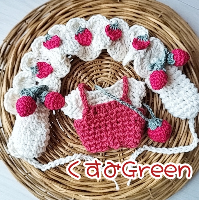 【再販⑩】苺いっぱい🍓垂れ耳うさぎさん૮ . ̫ . ა