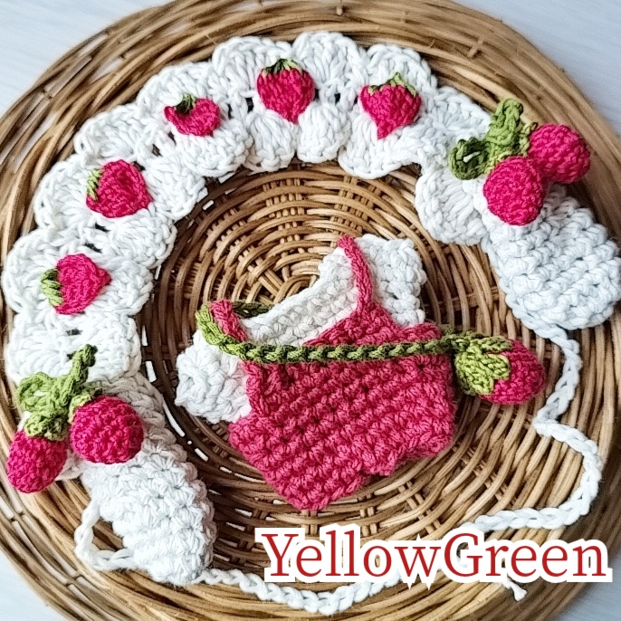 【再販⑬】苺いっぱい🍓垂れ耳うさぎさん（YellowGreen）