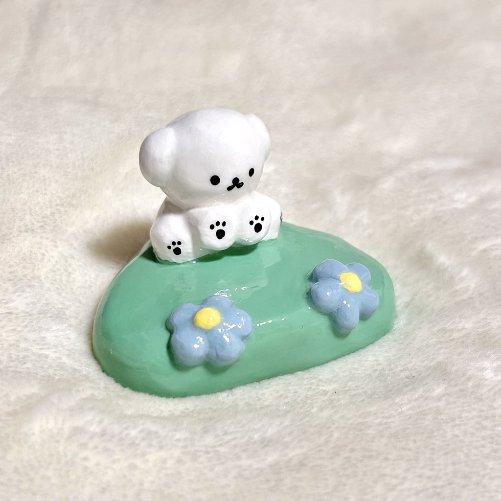 花畑と犬の粘土（おまけ付）