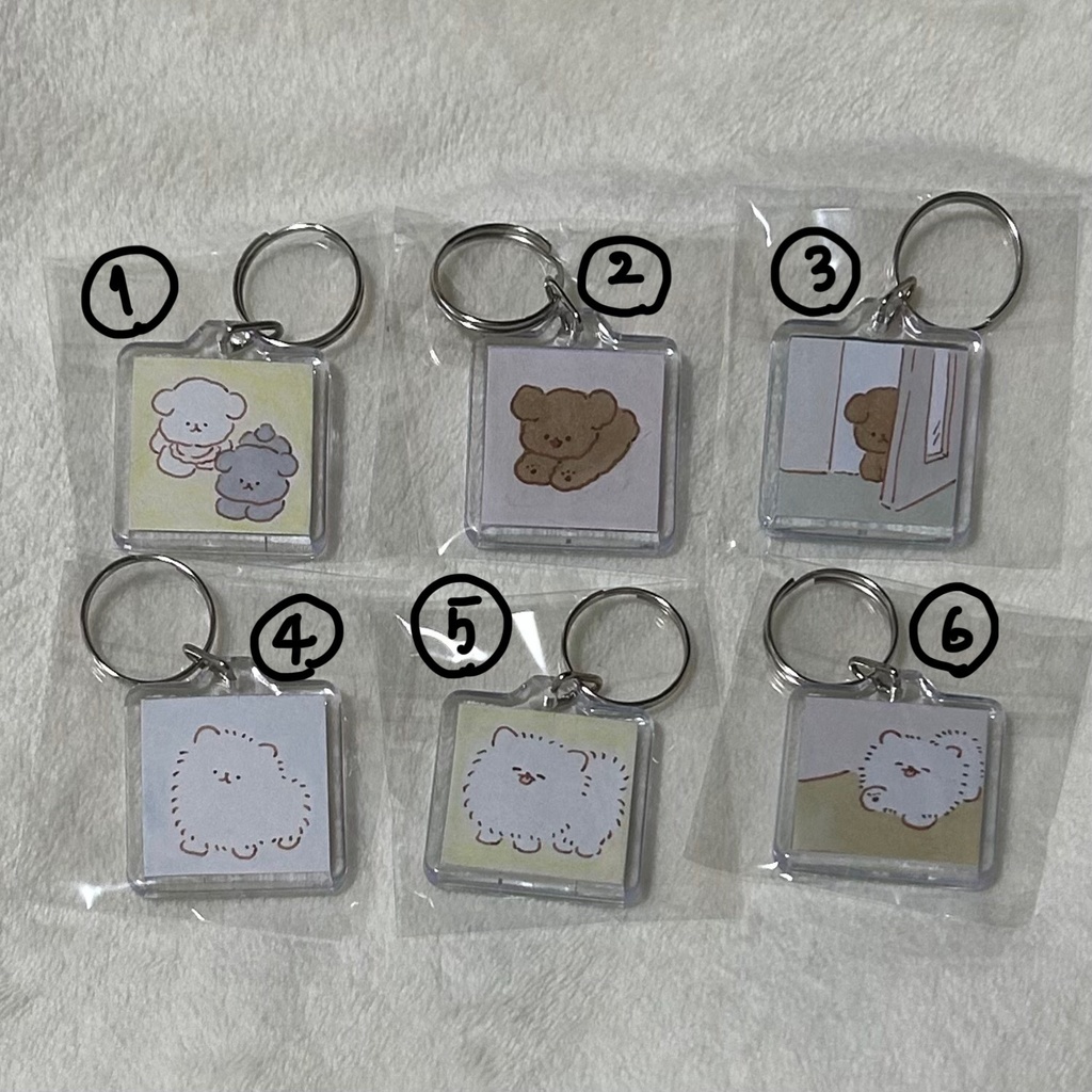 【おいぬとポメラニアン】手描きキーホルダー