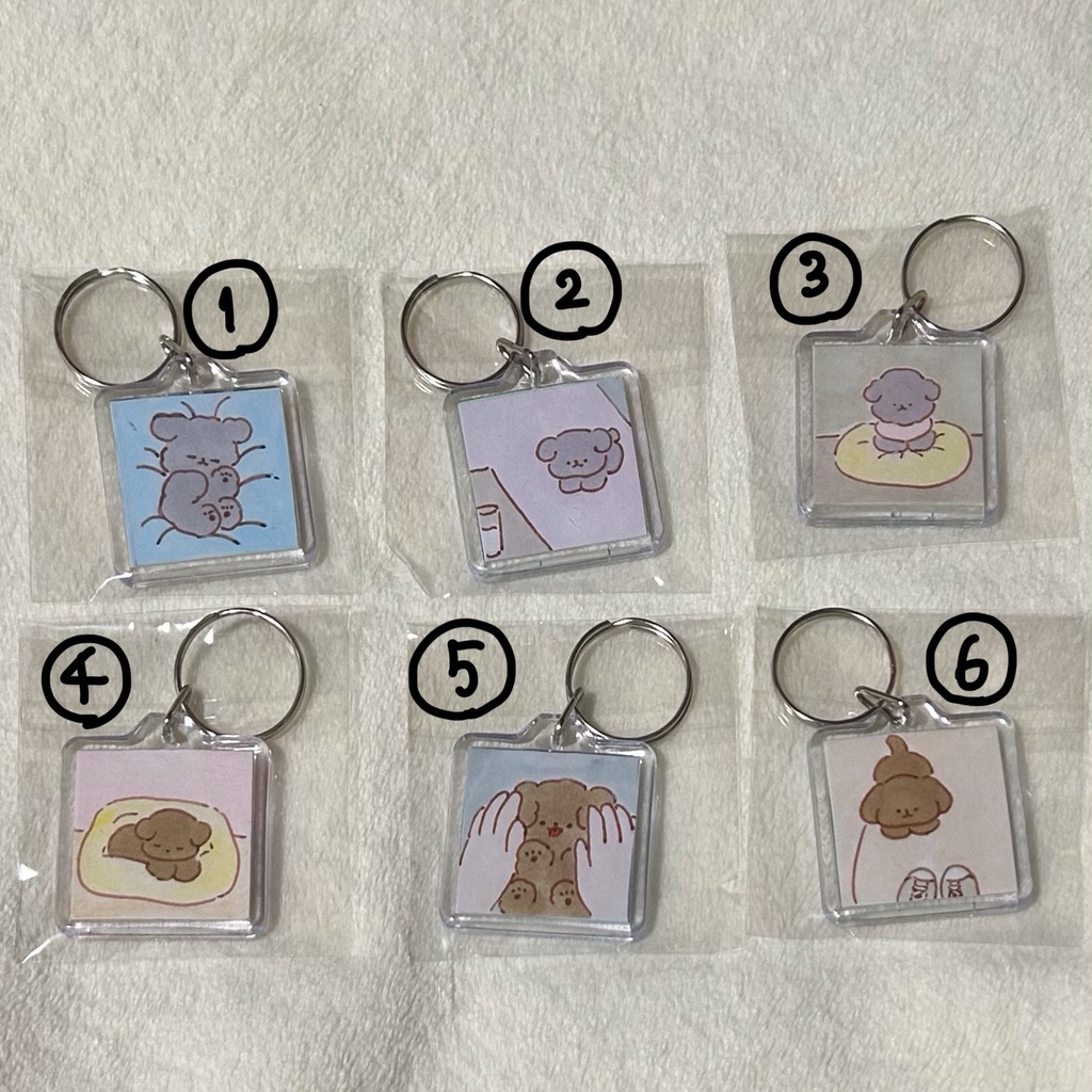 【黒いおいぬ・茶色いおいぬ】手描きキーホルダー