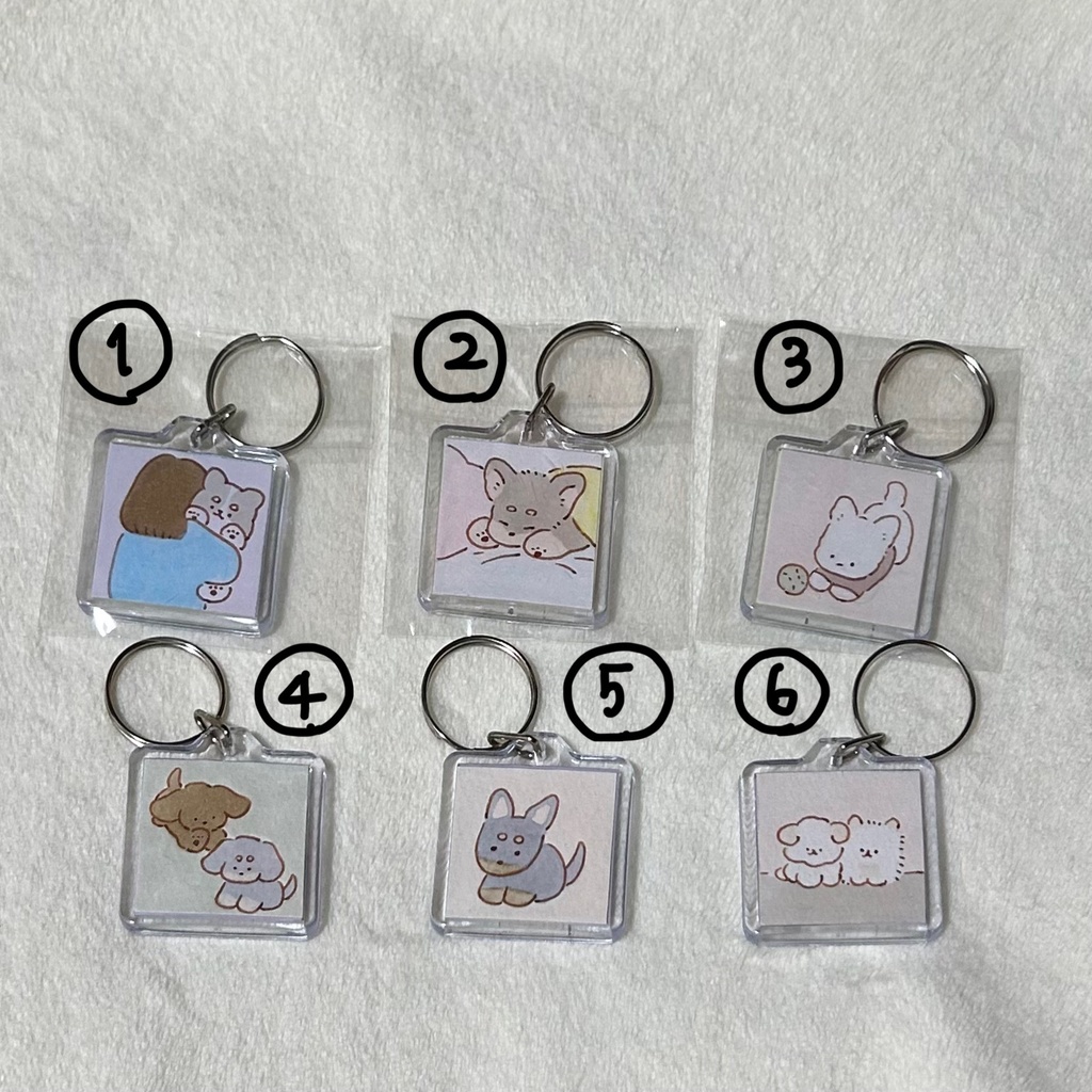 【いろんな犬】手描きキーホルダー