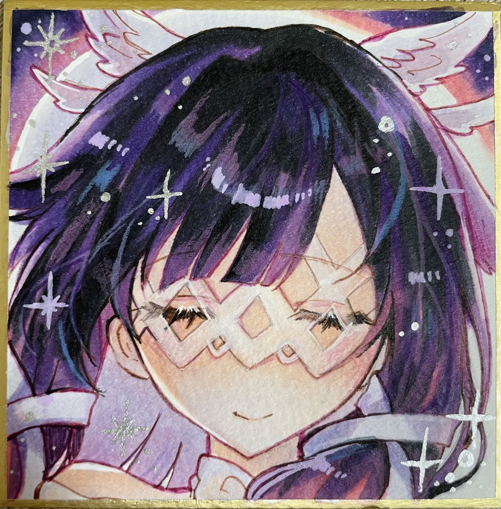 原神　ファンアート　コロンビーナ　手描きイラスト　原画