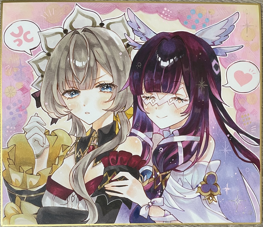 原神ファンアート 手描きイラスト サンドローネ コロンビーナ