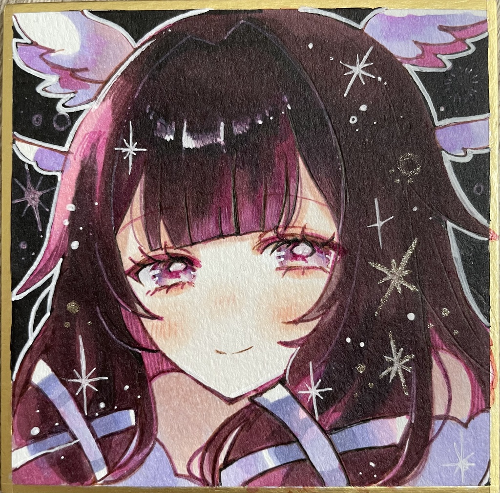 原神　ファンアート　サンドローネ　コロンビーナ　手描きイラスト