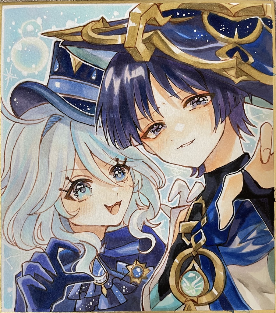 原神　イラスト　ファンアート　手描きイラスト　