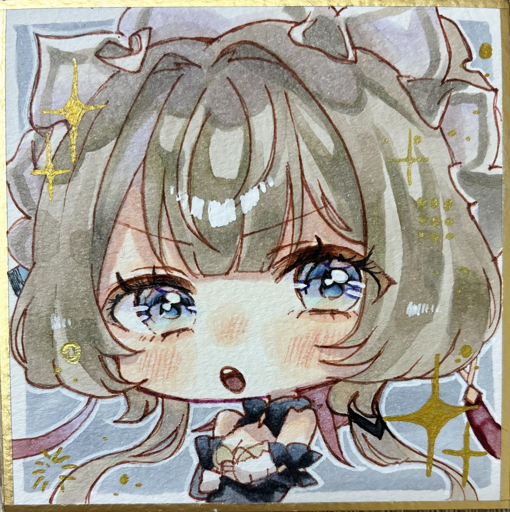 イラスト　手描きイラスト　ファンアート　原神　サンドローネ　コロンビーナ