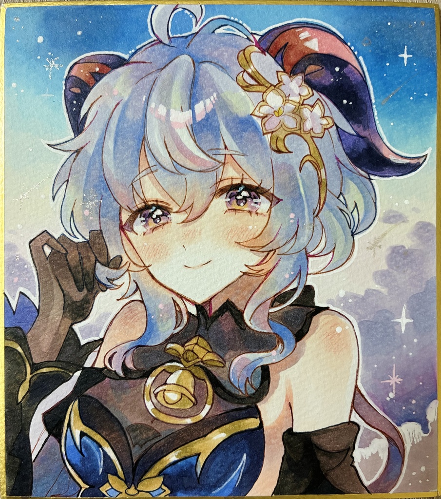 原神 甘雨 ファンアート 手描きイラスト 原画