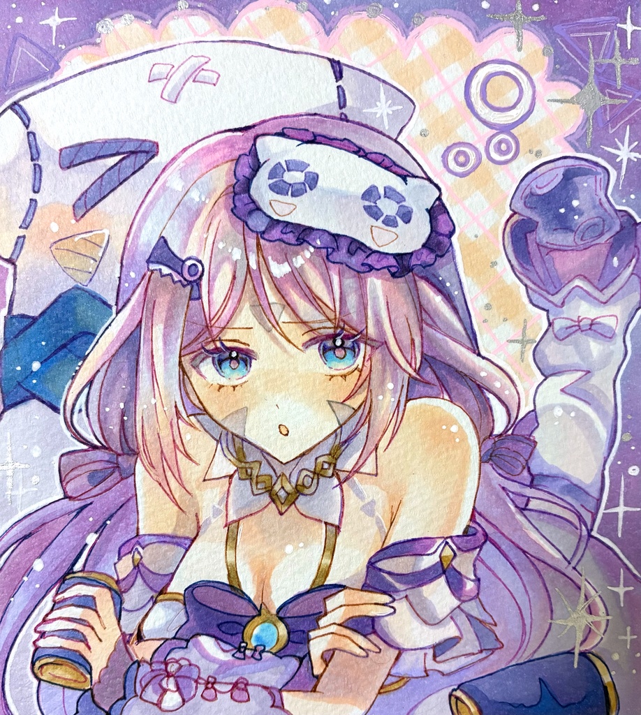 シトラリ　ファンアート　原神　手描きイラスト　色紙　コピックイラスト