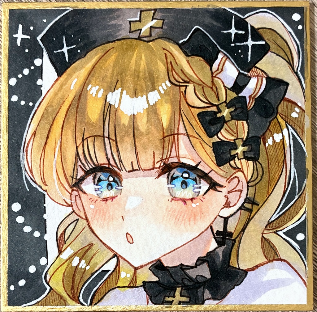 まのさば ファンアート ナース服 手描きイラスト コピックイラスト 色紙 原画