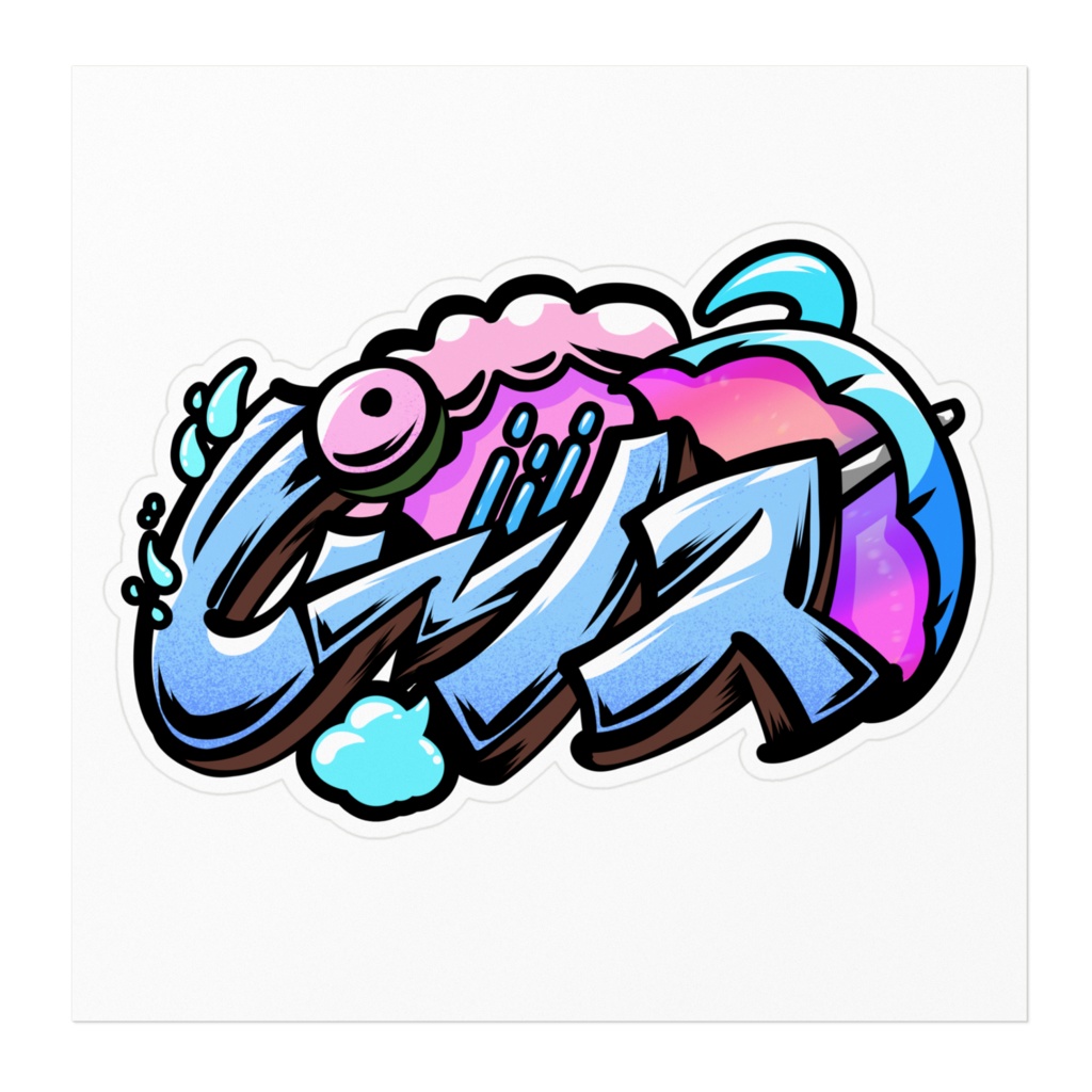 【水瀬ぴの】スプレーアート風ロゴ ビッグステッカー