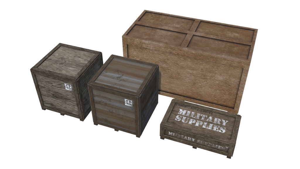 【VRChat想定】木箱セット