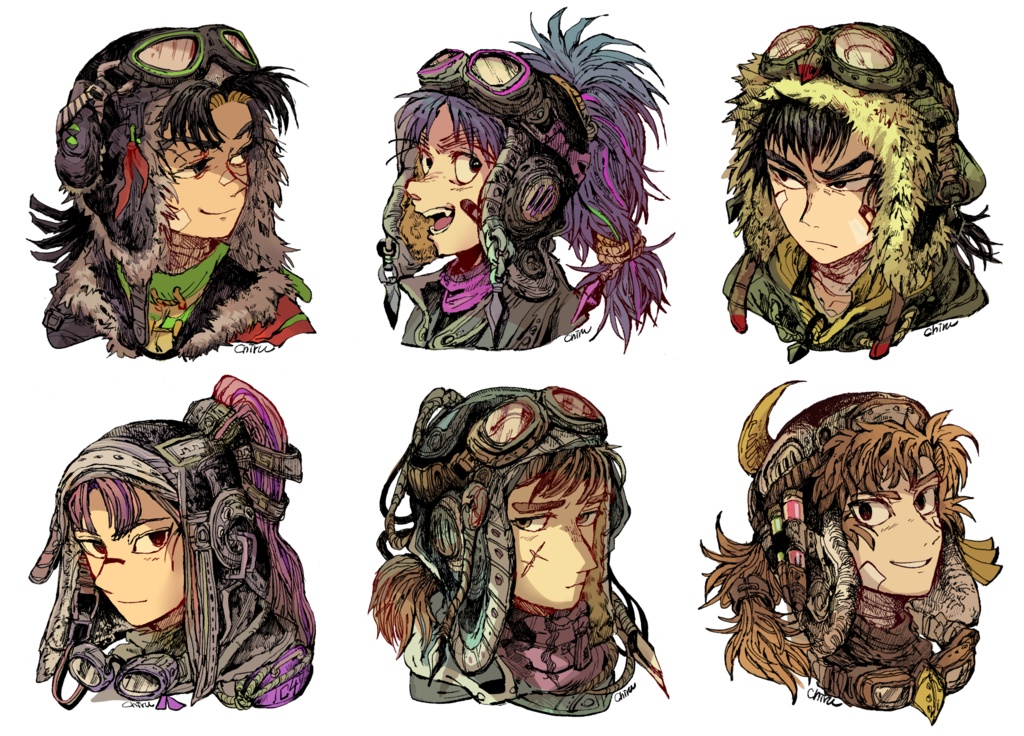 飛行帽ステッカー 六年生セット