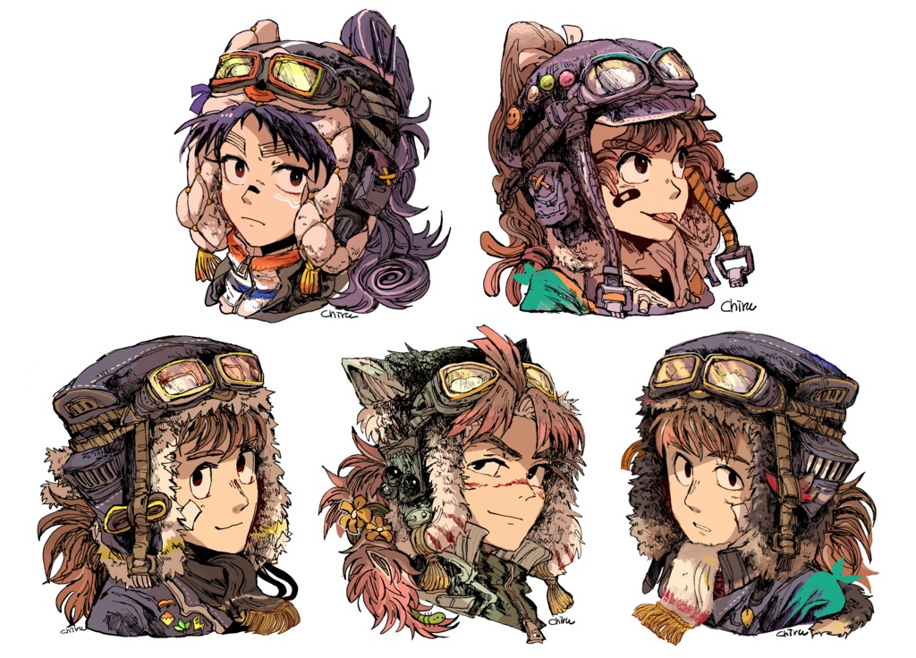 飛行帽ステッカー 五年生セット