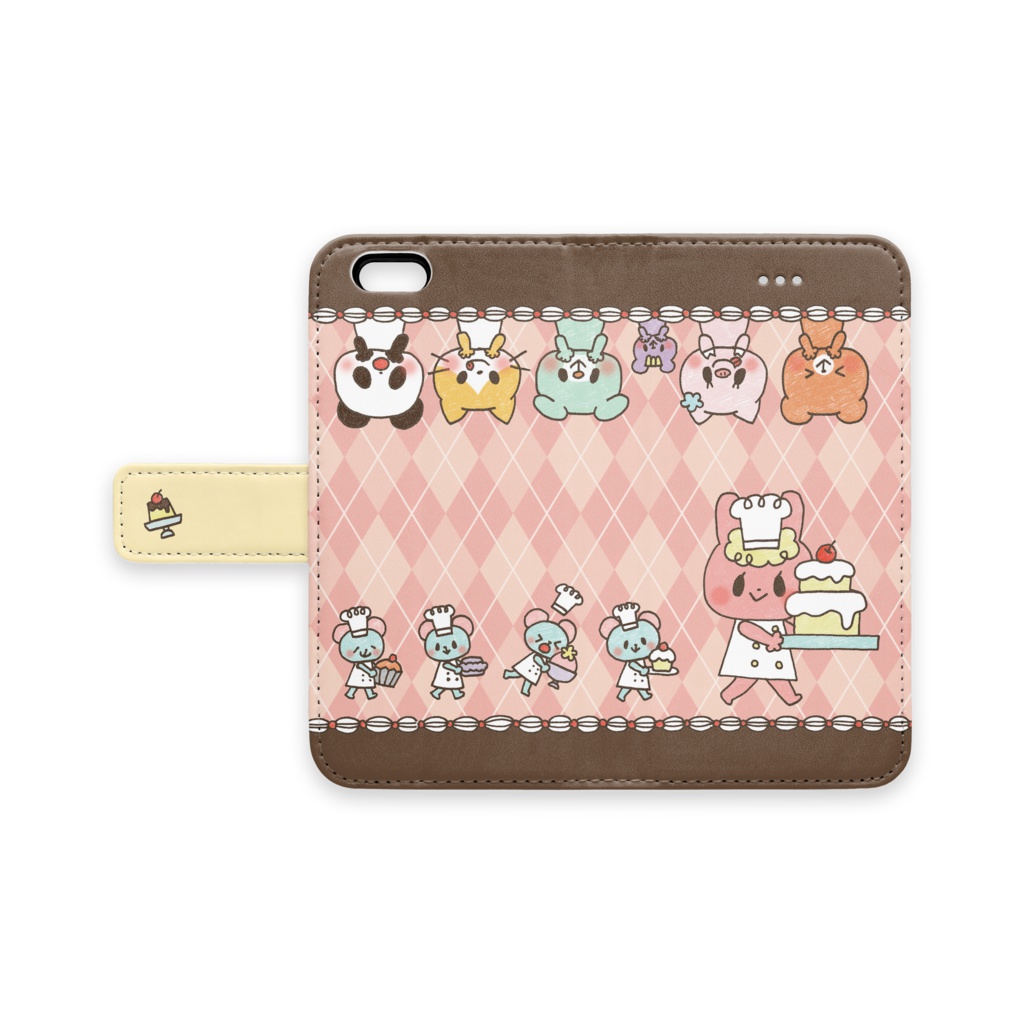 手帳型iPhoneケース うさぎのパティシエ