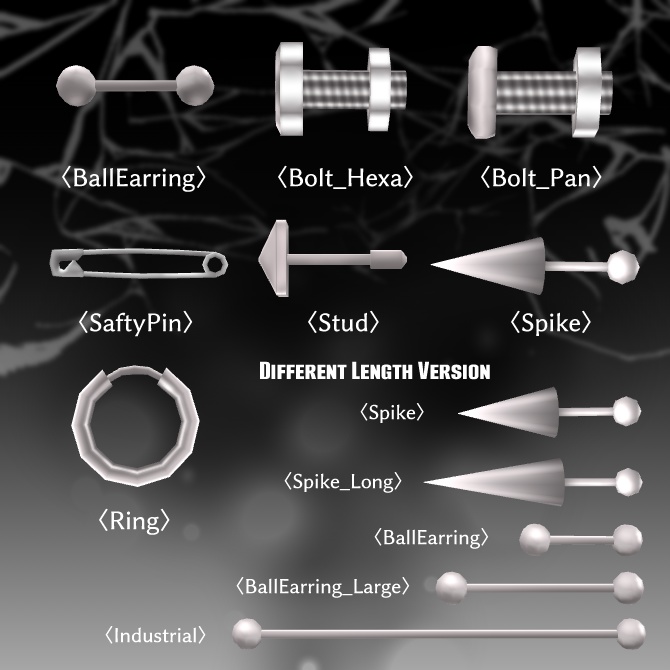パンク風ピアスセット