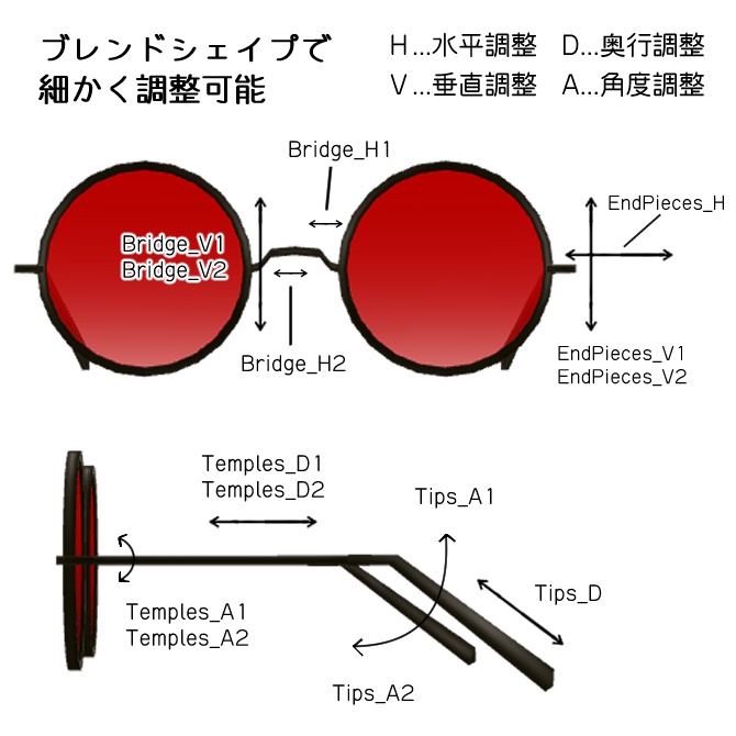万能可変ラウンドサングラス