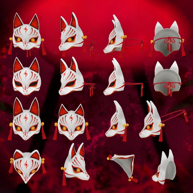 狐面&狐火セット