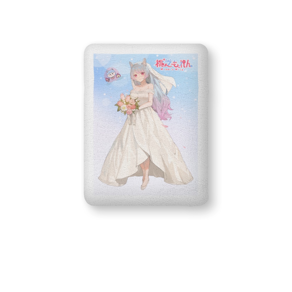 【桃之もれん4thBirthday記念】 ふかふかクッション - 中(H56×W36cm) - 両面