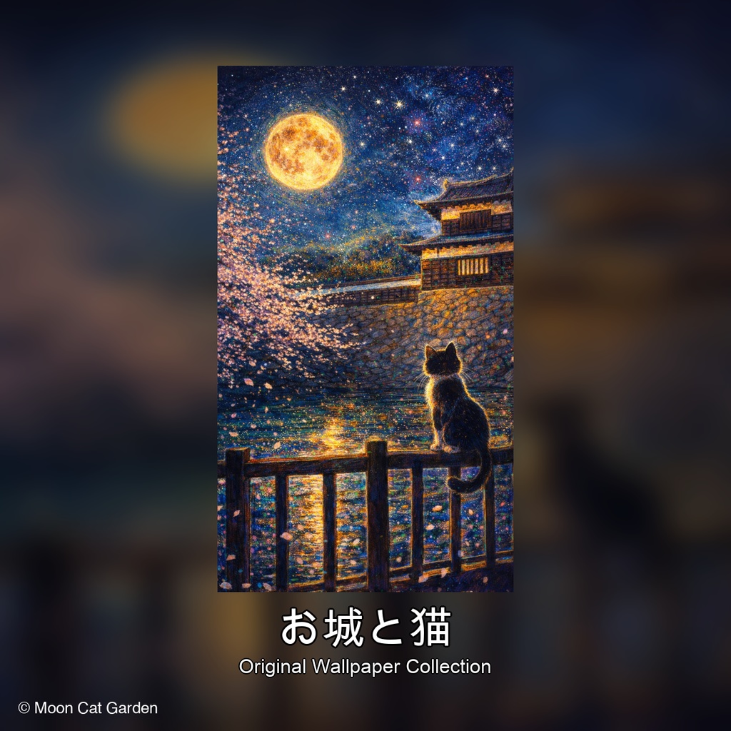 「星月夜の城 〜月猫の夢〜」 Starry Castle Night — A Moon Cat's Dream 3枚セット