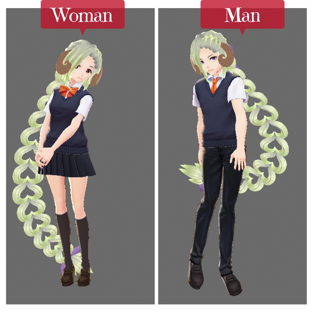 販売ページ移動【VRoid用・obj形式・UnityPackageあり】HORN-SHEEP【ヘアプリセット】