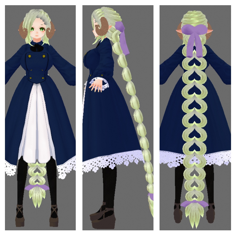 販売ページ移動【VRoid用・obj形式・UnityPackageあり】HORN-SHEEP【ヘアプリセット】