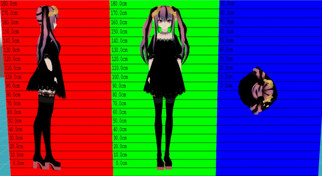 (PB/DB)お誕生日記念【HORN-DEVIL】メッシュツインテール VRChat想定3Dアバター