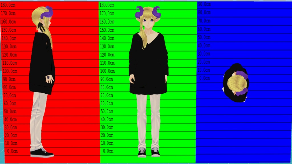 (PB/DB)お誕生日記念【HORN-KNIGHT】サイドテール VRChat想定3Dアバター