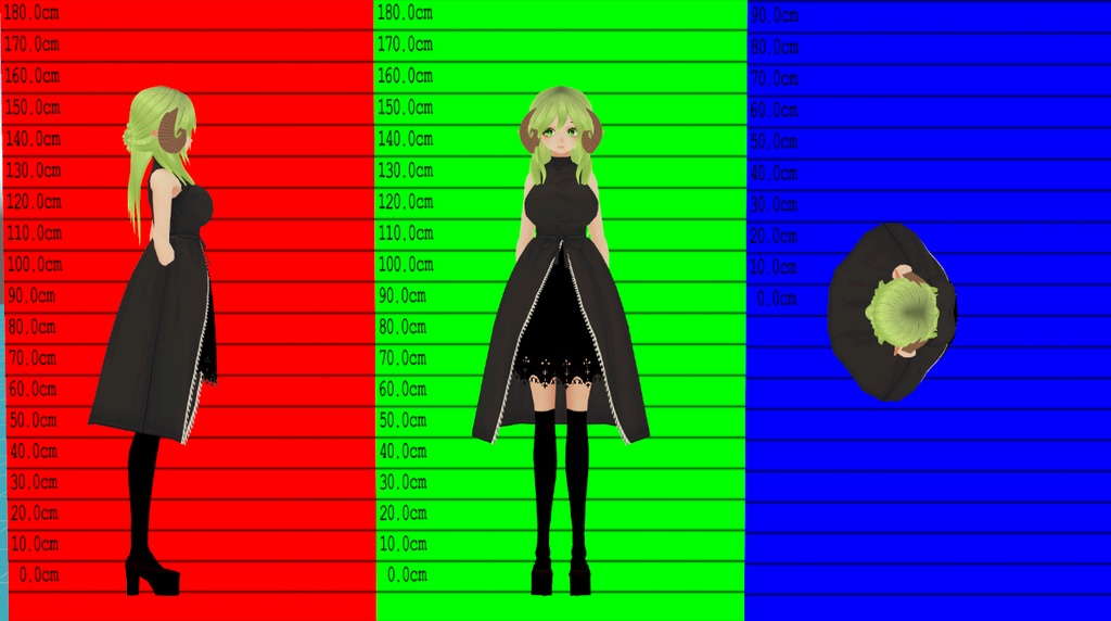 (PB/DB)お誕生日記念【HORN-SHEEP】ハーフアップ VRChat想定3Dアバター