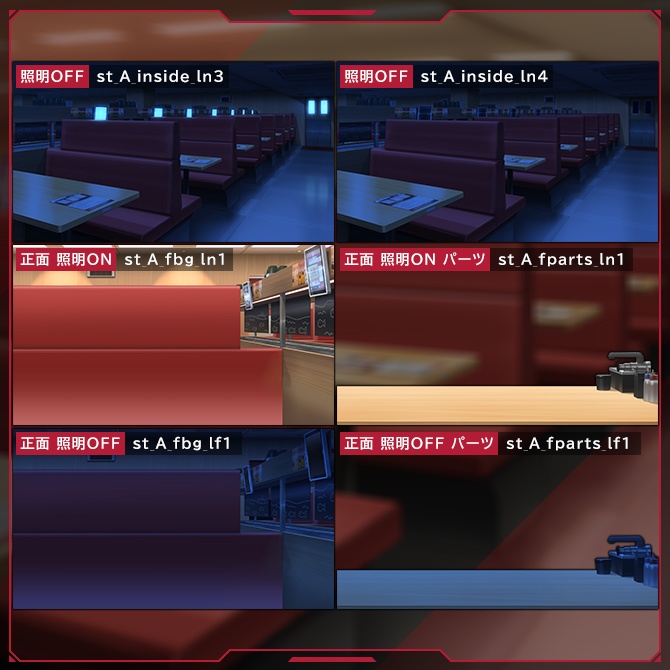 お店2D素材集<回転寿司屋A>