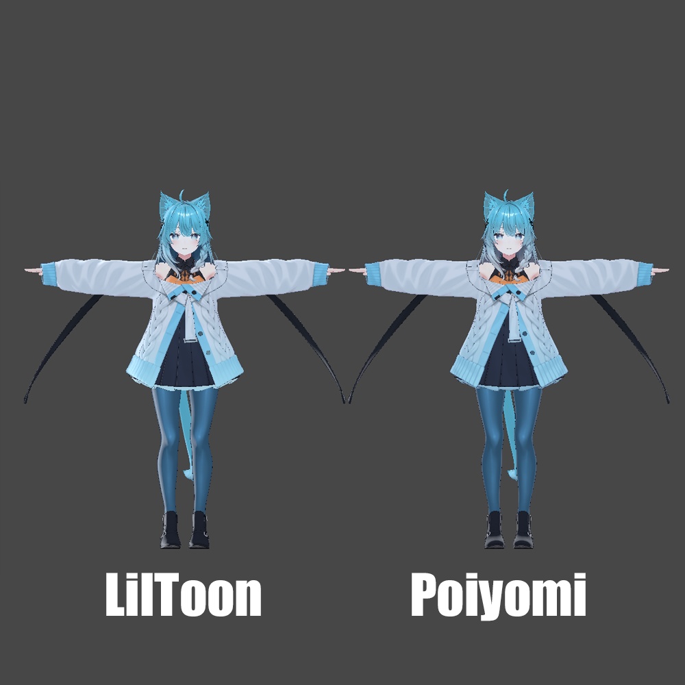 Poiyomi Materials: オリジナル3DモデルShinano「しなの」