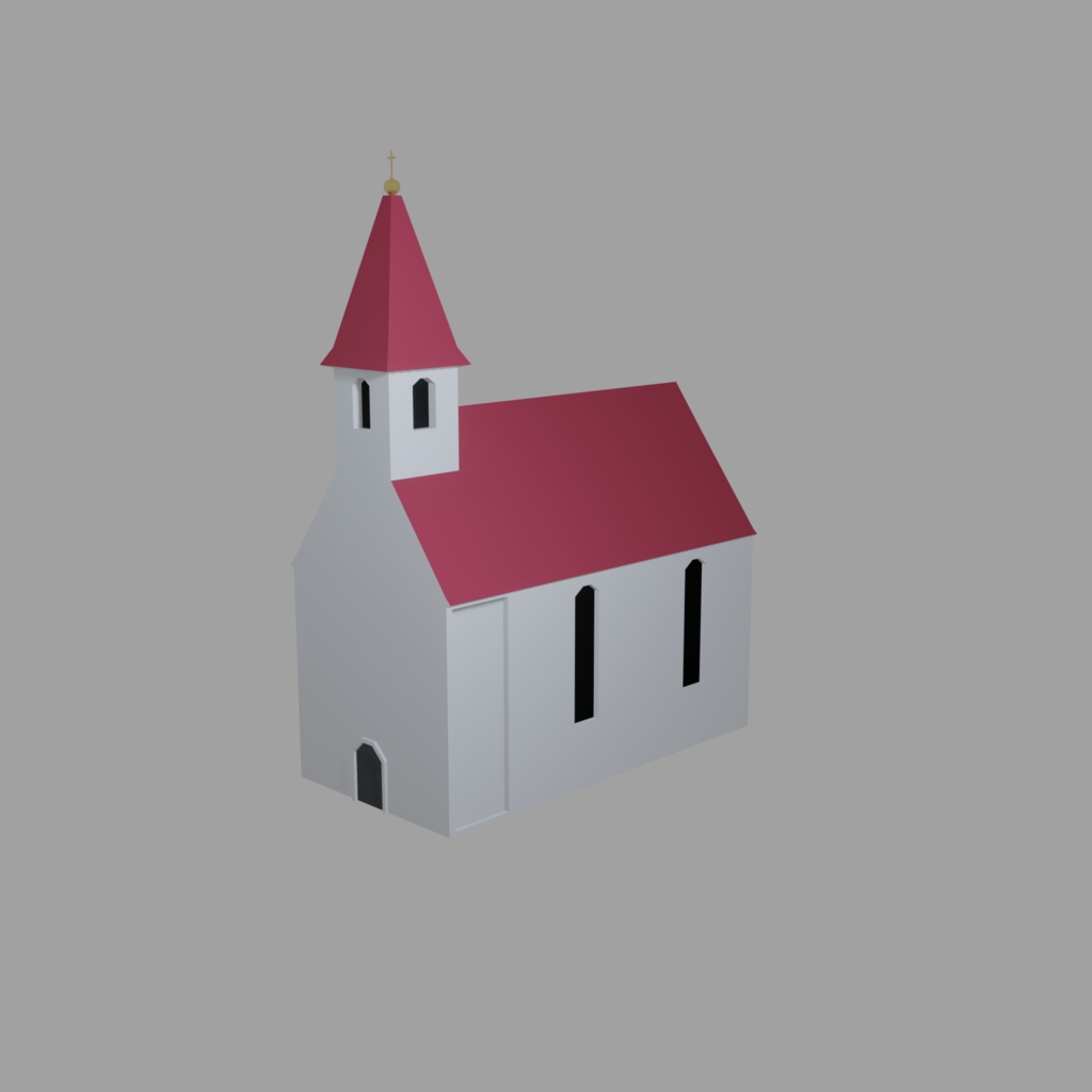 小さな教会の3dモデル 3d Model Of A Small Church ローポリ Low Poly Akabe S Store Booth