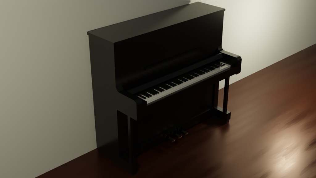 Low Poly Upright Piano | ろポリ　ピアノ
