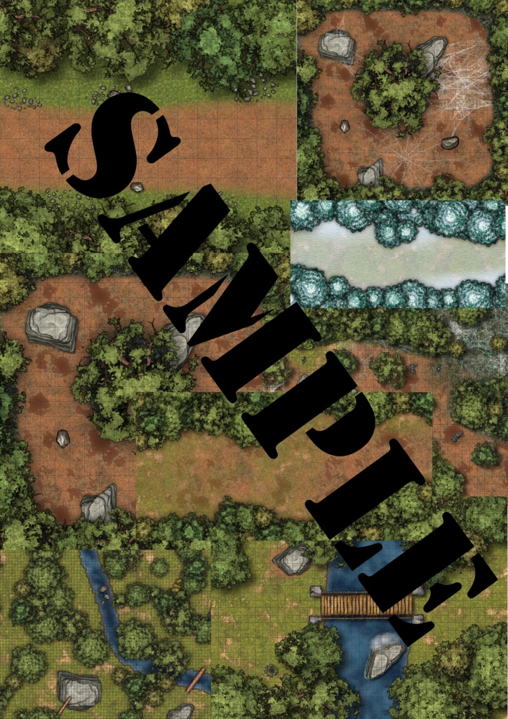 TTRPG simple forest map pack (11 maps)
