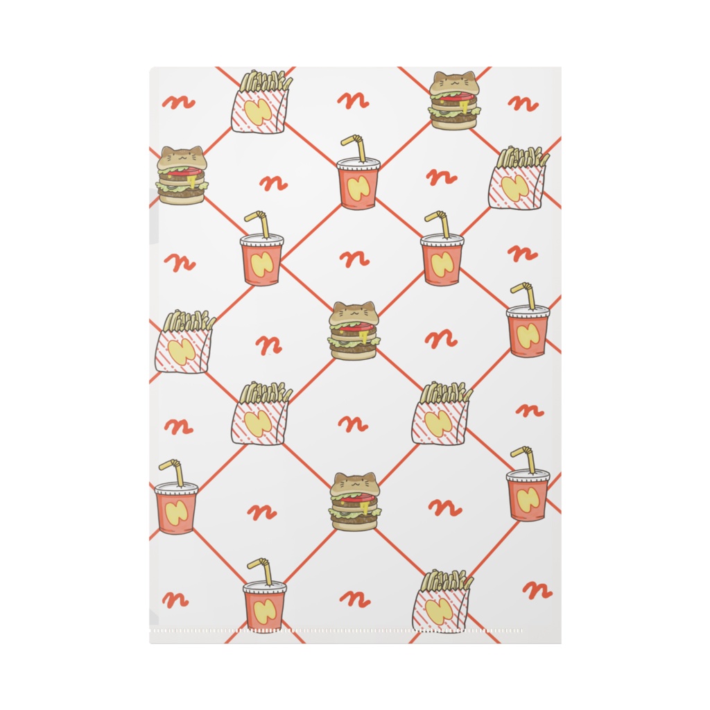 にゃんこバーガークリアファイル