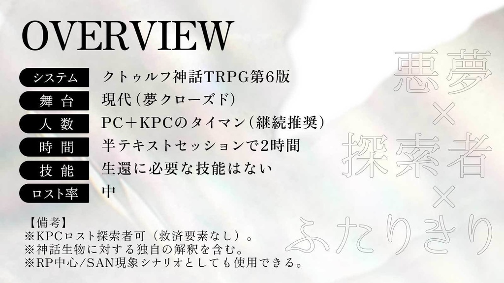 【CoC6th】阿頼耶識ノキミ SPLL:E195771