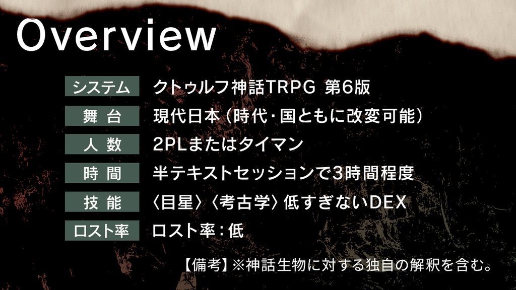 【CoC6th】寝魂の落とし文 SPLL:E197850