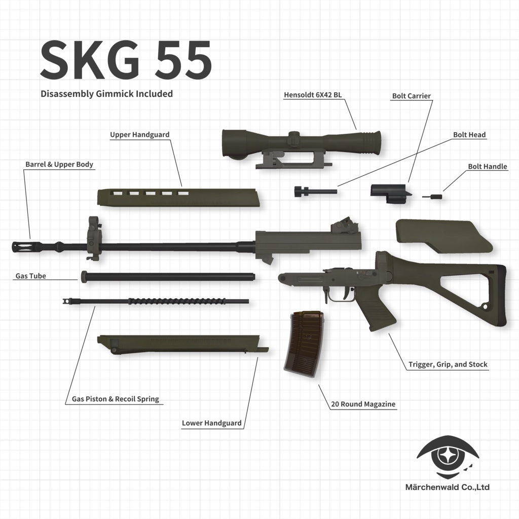3Dモデル「SKG55 Assault Rifle」