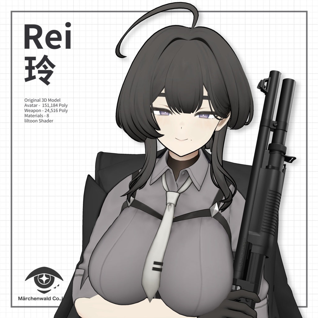 オリジナル3Dモデル「玲」Original 3D Model 「Rei」