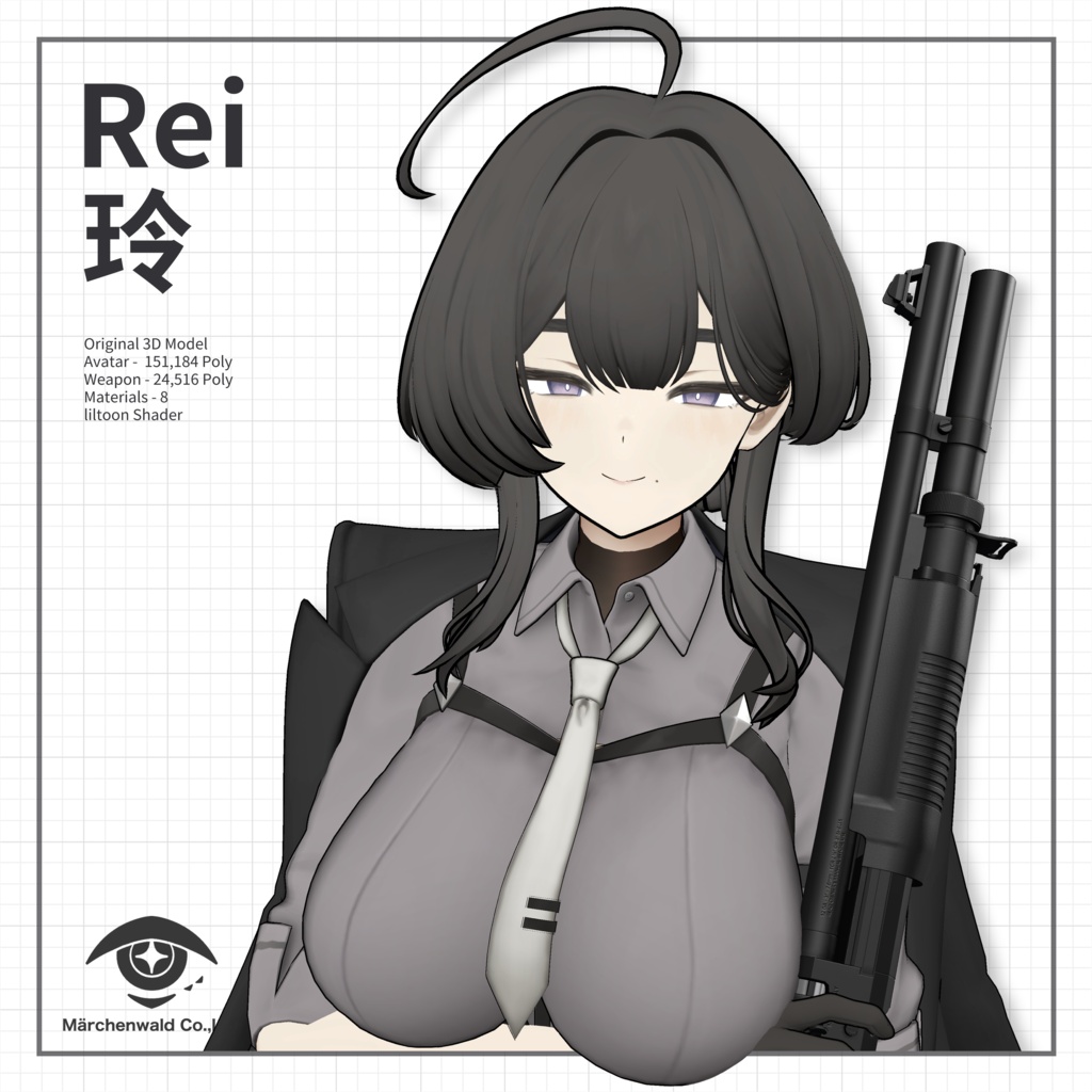 オリジナル3Dモデル「玲」Original 3D Model 「Rei」