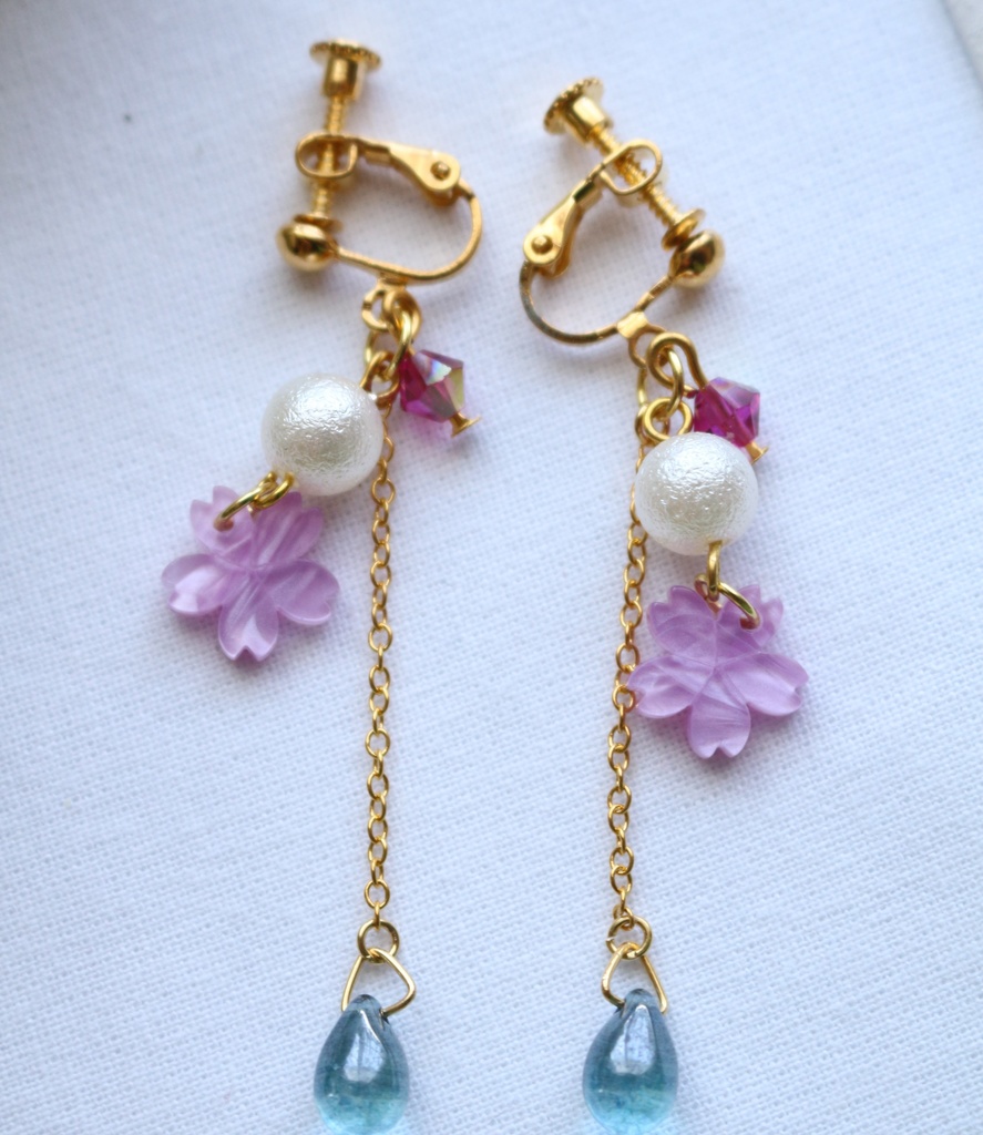桜 イヤリング・ピアス 紫 09