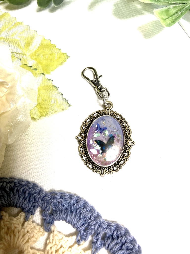 蝶々キーホルダー楕円　802