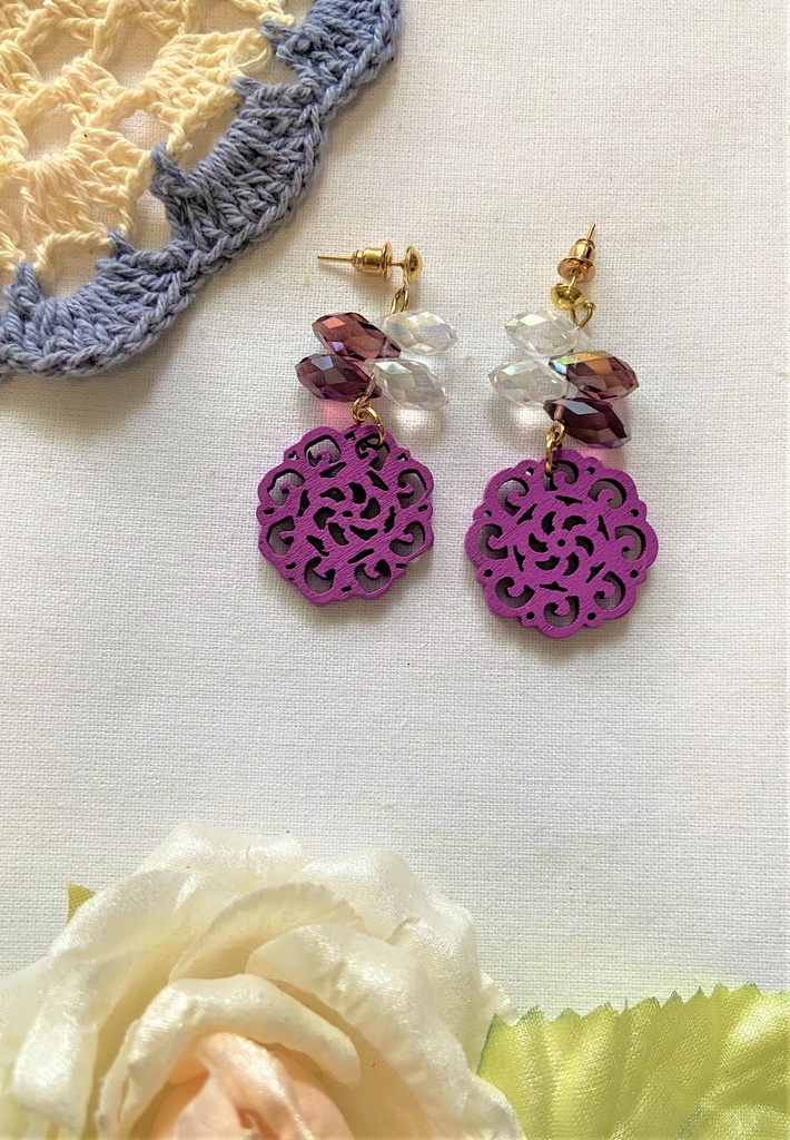 むらさきチャイナピアス　517